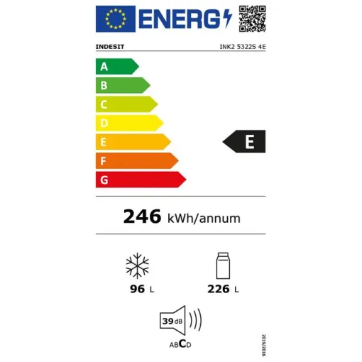 Frigorífico combinado No Frost, 322 litros INK2 5322S 4E INDESIT