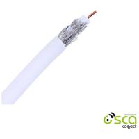 Cable coaxial blanco Ø6 mm para TV, conductor interno CCS, 41425 EUROBRIC, 10 m