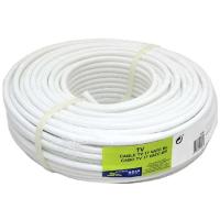 Cable coaxial blanco para TV, conductor interno CCS, 41426 EUROBRIC, 25 metros Cable coaxial blanco para TV, conductor interno CCS, 41426 EUROBRIC, 25 metros