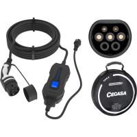 Cargador de coche Tipo 2 Monofásico IP 66, 3,7kW (16A) enchufe Schuko CEGASA, 5 m Cargador de coche Tipo 2 Monofásico IP 66, 3,7kW (16A) enchufe Schuko CEGASA, 5 m