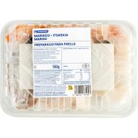Preparado de marisco para paella EROSKI, bandeja 550 g