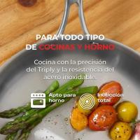 Sartén de acero inoxidable sin antiadherente, apta para todo tipo de cocinas, Triply Planet MONIX, Ø28 cm