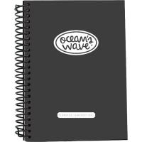 Agenda escolar, tamaño A5, semana vista, tapa polipropileno negra OCEAN'S WAVE