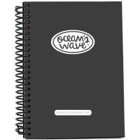 Agenda escolar, tamaño A6, día página, tapa polipropileno negra OCEAN'S WAVE