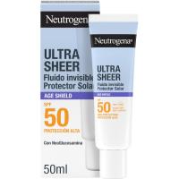 Fluido solar facial Antiedad SPF50 NEUTROGENA SHEER, tubo 50 ml
