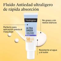 Fluido solar facial Antiedad SPF50 NEUTROGENA SHEER, tubo 50 ml