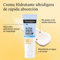 Crema solar facial Hidra SPF50 NEUTRÓGENA U. SHEER, tubo 50 ml