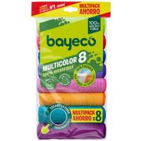 Bayeta microfibra varios colores BAYECO, pack 8 uds