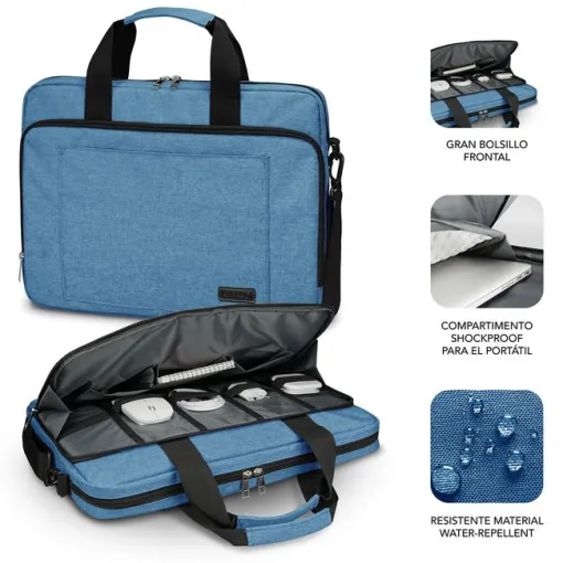Maletín para portátil Air Padding 15,6" azul SUBBLIM