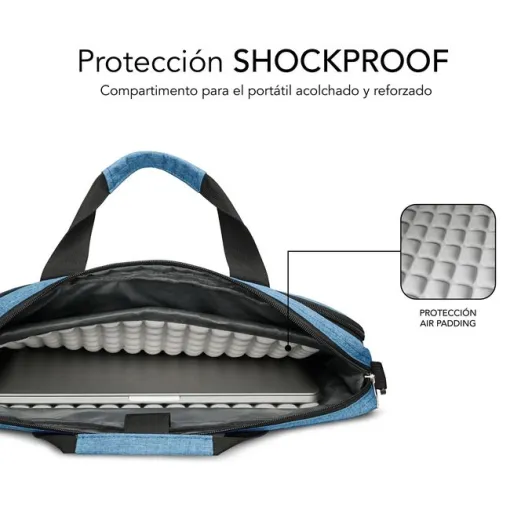 Maletín para portátil Air Padding 15,6" azul SUBBLIM