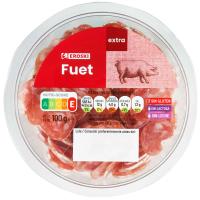 Fuet extra EROSKI, lonchas, tarrina 100 g