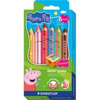 Estuche de cartón lápices edición Peppa Pig STAEDTLER, 6 colores+ afilalápices.