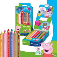 Estuche de cartón lápices edición Peppa Pig STAEDTLER, 6 colores+ afilalápices.
