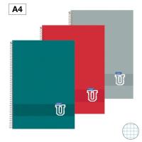 Cuaderno A4, Cuadricula 4x4, Tapa Plástico, 80 hojas 90g ¿Cuál te llegará? CAMPUS, pack 3 uds