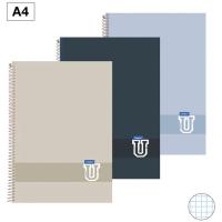 Cuaderno A4, Cuadricula 4x4, Tapa Plástico, 80 hojas 90g ¿Cuál te llegará? CAMPUS, pack 3 uds
