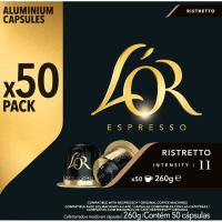 Café ristretto compatible Nespresso L'OR, caja 50 uds