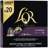 Café supremo cápsulas sistema Nespresso L'OR, caja 20 uds Café supremo cápsulas sistema Nespresso L'OR, caja 20 uds