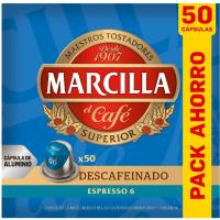 Café descafeinado compatible Nespresso MARCILLA, caja 50 uds Café descafeinado compatible Nespresso MARCILLA, caja 50 uds