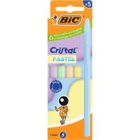 Bolígrafo Bic Cristal Pastel: azul, naranja y verde, tinta azul BIC, 3 uds Bolígrafo Bic Cristal Pastel: azul, naranja y verde, tinta azul BIC, 3 uds