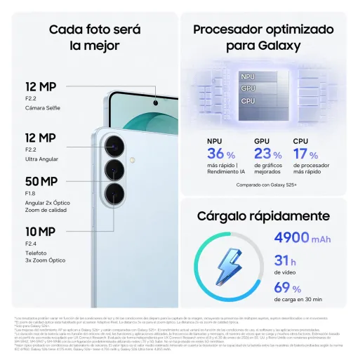 Smartphone libre black 12/256GB, Galaxy S26+ SAMSUNG