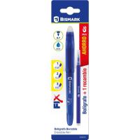 Bolígrafo Borrable, tinta Azul + Recambio (0,7 mm) BISMARK Bolígrafo Borrable, tinta Azul + Recambio (0,7 mm) BISMARK