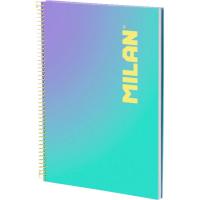 Cuaderno Microperforado A4, Cuadricula 5x5, Tapa Dura Verde, 90 hojas 95g MILAN