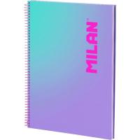 Cuaderno Microperforado A4, Cuadricula 5x5, Tapa Dura Lila, 90 hojas 95g MILAN Cuaderno Microperforado A4, Cuadricula 5x5, Tapa Dura Lila, 90 hojas 95g MILAN