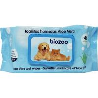 Toallitas húmedas aloe vera perro-gato BIOZOO, paquete 40 uds Toallitas húmedas aloe vera perro-gato BIOZOO, paquete 40 uds
