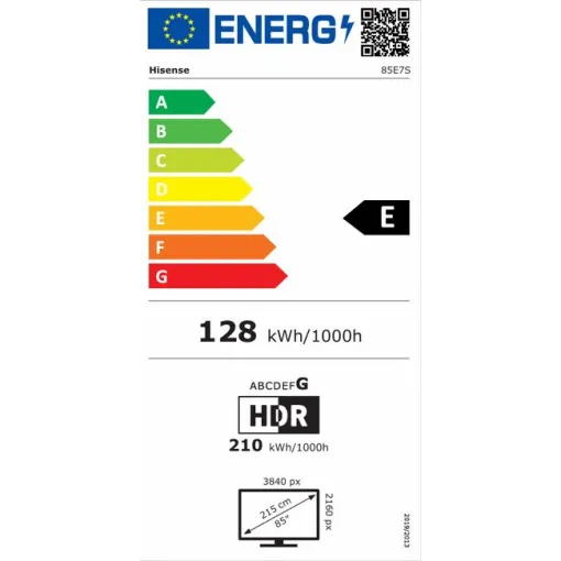 Televisor Qled 85" UHD 4K 85E7S HISENSE