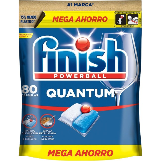 Lavavajillas máquina FINISH QUANTUM, bolsa 80 dosis Lavavajillas máquina FINISH QUANTUM, bolsa 80 dosis