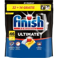 Lavavajillas máquina limón FINISH ULTIMATE, bolsa 32+14 dosis