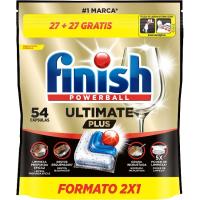 Lavavajillas máquina FINISH ULTIMATE PLUS, bolsa 27+27 dosis