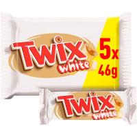 Chocolatina blanca TWIX, pack 5x46 g