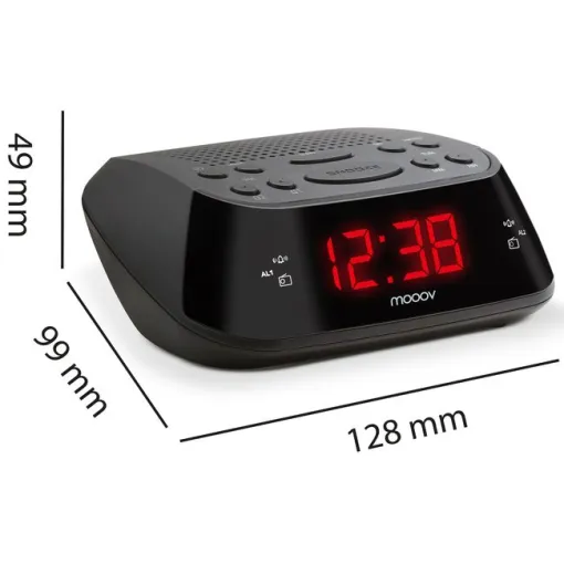 Radio reloj despertador digital, doble alarma, FM 777003 MOOOV