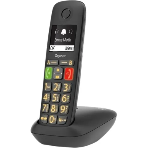 Teléfono inalámbrico negro, teclas grandes, E290 GIGASET