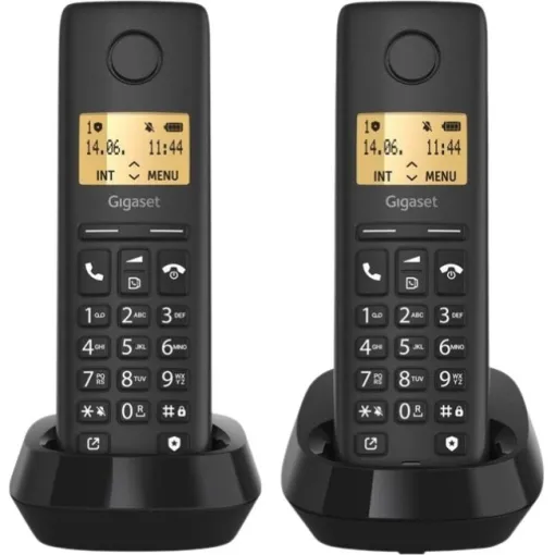 Teléfono inalámbrico Duo Negro, Basic 100 Duo Black GIGATEC Teléfono inalámbrico Duo Negro, Basic 100 Duo Black GIGATEC