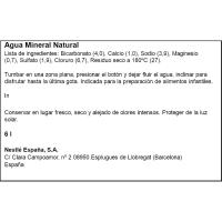 Agua mineral natural AQUAREL, garrafa grifo 6 litros