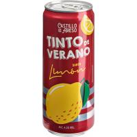Tinto de verano limón CASTILLO DE ARESAO, lata 33 cl