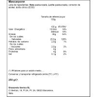 Queso Mascarpone 38% M.G. GRANAROLO, tarrina 250 g