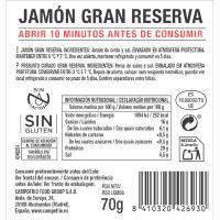 Jamón gran reserva NAVIDUL, bandeja 70 g