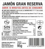 Jamón gran reserva NAVIDUL, bandeja 95 g