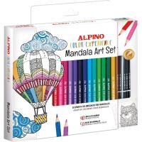 Set Art Mándala, con 48 lápices de colores de mina premium y 50 mándalas ALPINO