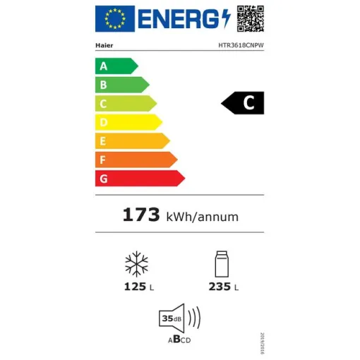 Frigorífico combinado 360 litros  HTR3618CNPW HAIER