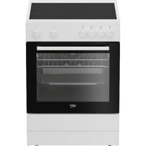 Cocina eléctrica blanca con placa vitro de 4 zonas de cocción 71 L FBS67000WD BEKO