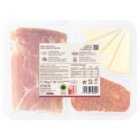 Tapa de jamón serrano, chorizo extra y queso NOEL, bandeja 118 g
