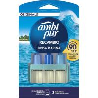 Ambientador brisa marina 3 Vol AMBIPUR, recambio 1 ud Ambientador brisa marina 3 Vol AMBIPUR, recambio 1 ud