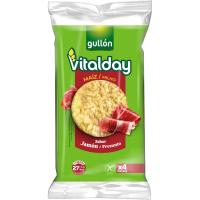 Tortitas de maíz sabor jamón VITALDAY, bolsa 103 g