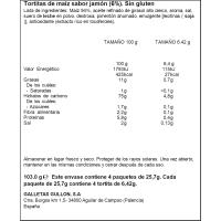 Tortitas de maíz sabor jamón VITALDAY, bolsa 103 g