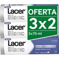 Dentífrico menta LACER BLANC, pack 3x75 ml