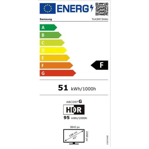 Televisor Miniled 4K 43" Negro Smart TU43M73H SAMSUNG
